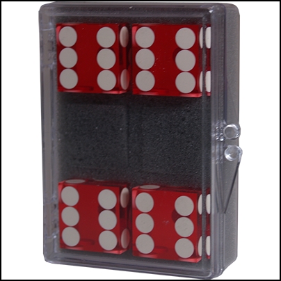 Dice 4-pack Red Near-precision 19mm (casino)